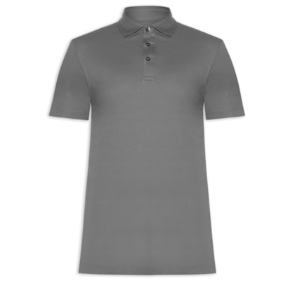 Polo Masculina Cotton Premium Manga Curta - Cinza