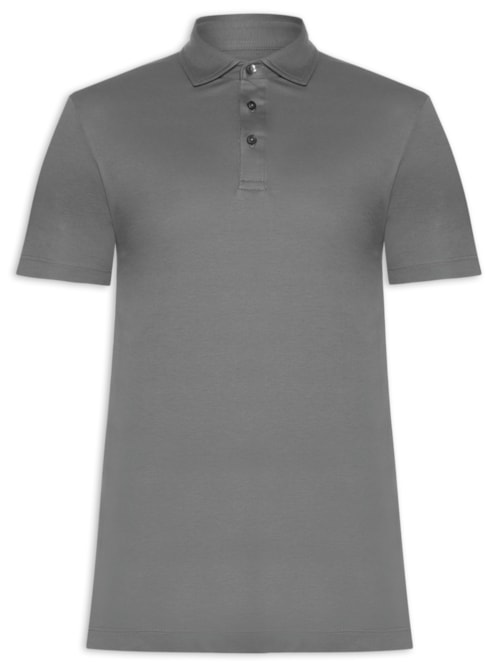 Polo Masculina Cotton Premium Manga Curta - Cinza