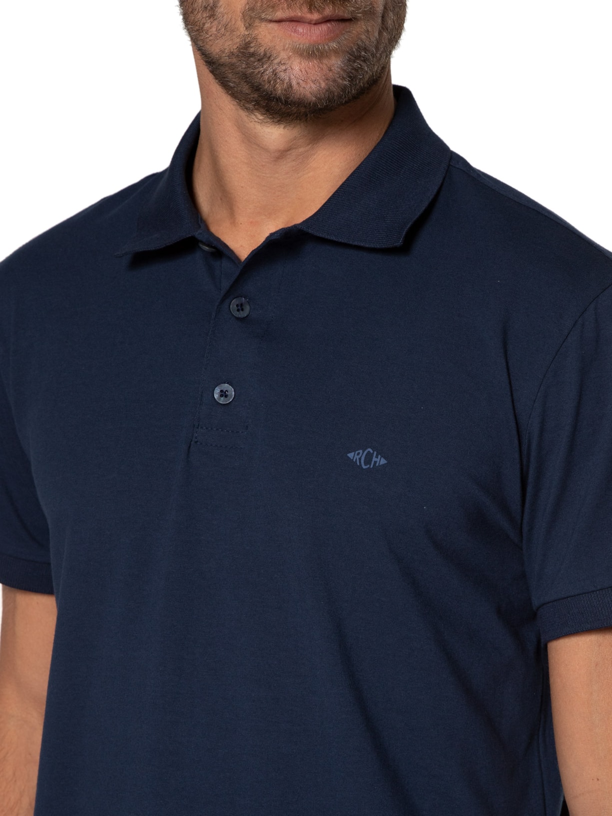 Polo Masculina Cotton Slim Azul Richards