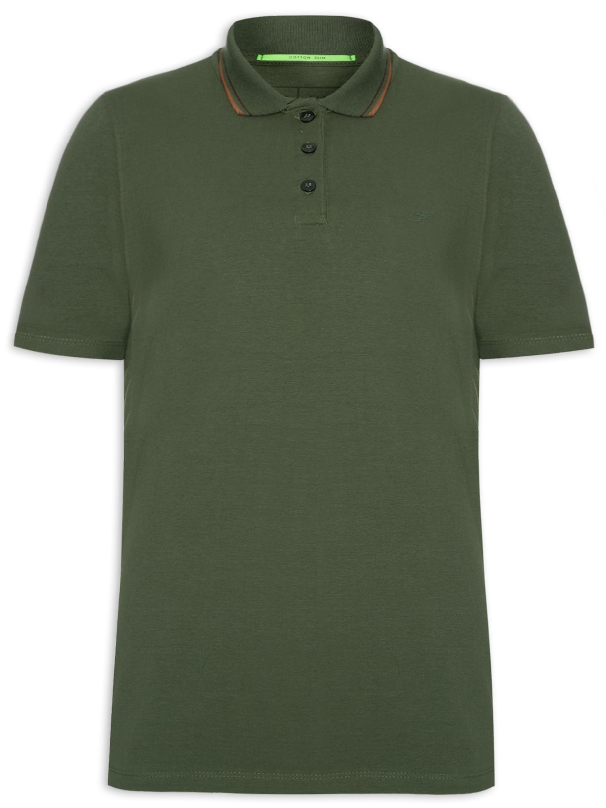 Polo Masculina Cotton Slim Easa Classic Manga Curta - Verde