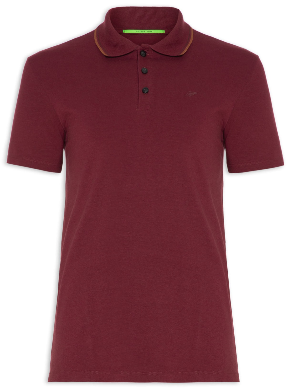 Polo Masculina Cotton Slim Easa Classic Manga Curta - Vinho
