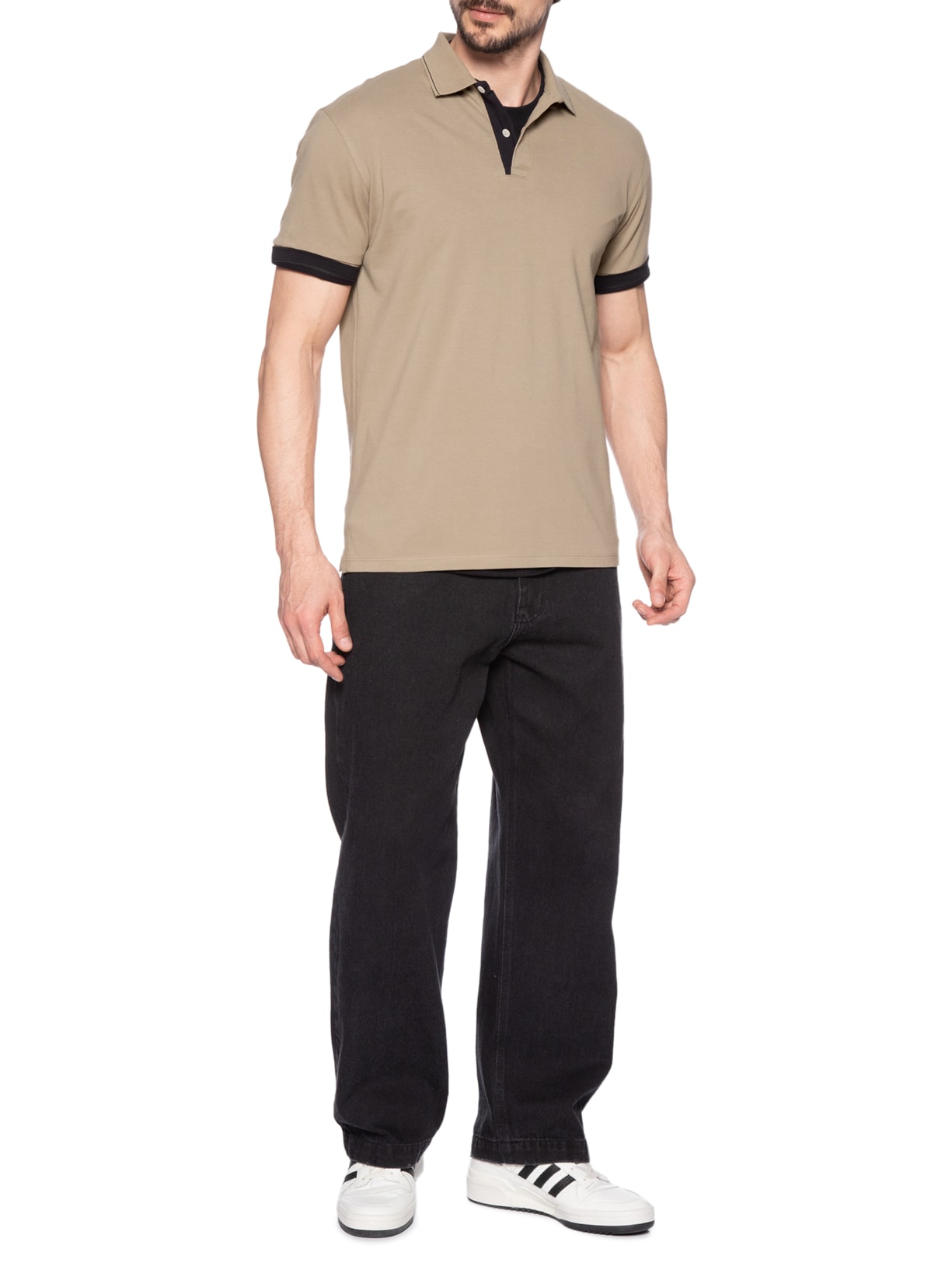 Polo Masculina Creta Bege John John