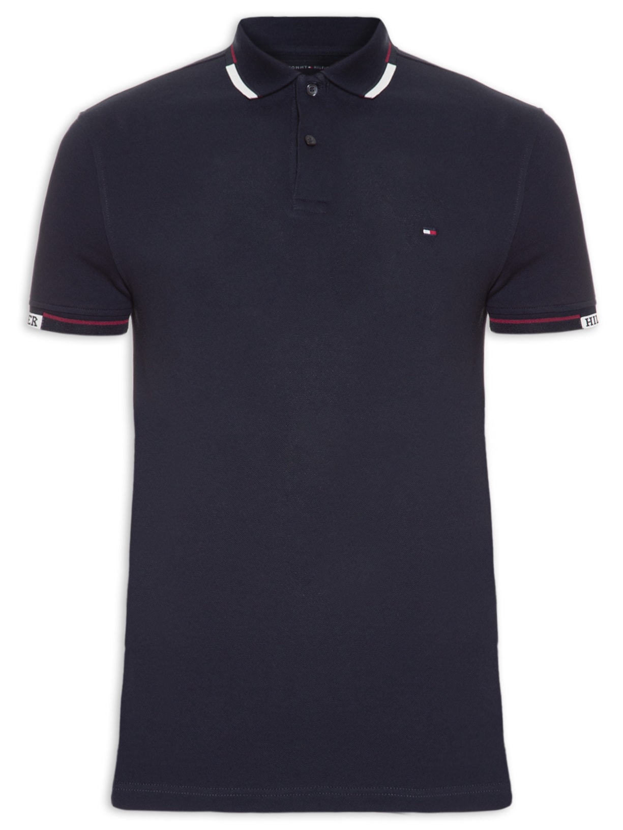 Polo Masculina Cuff Slim - Azul