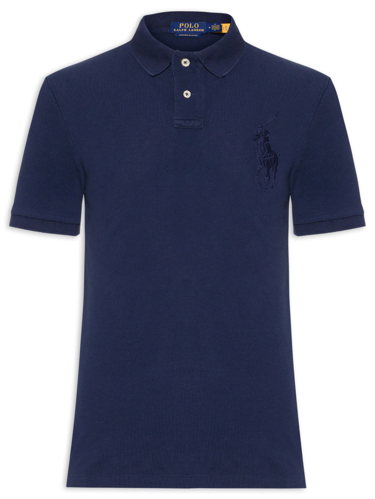 Polo Masculina Custom Slim Fit Big Pony - Azul