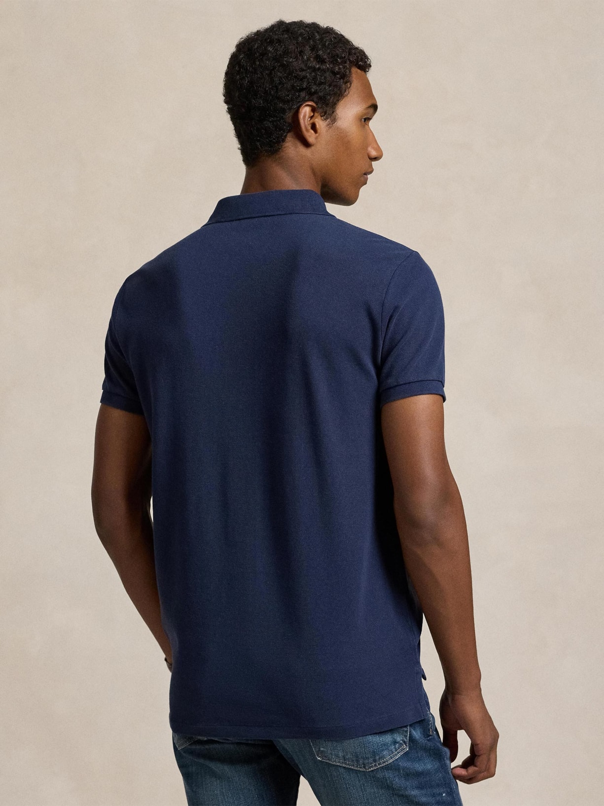 Polo Masculina Custom Slim Fit Big Pony Azul Polo Ralph Lauren