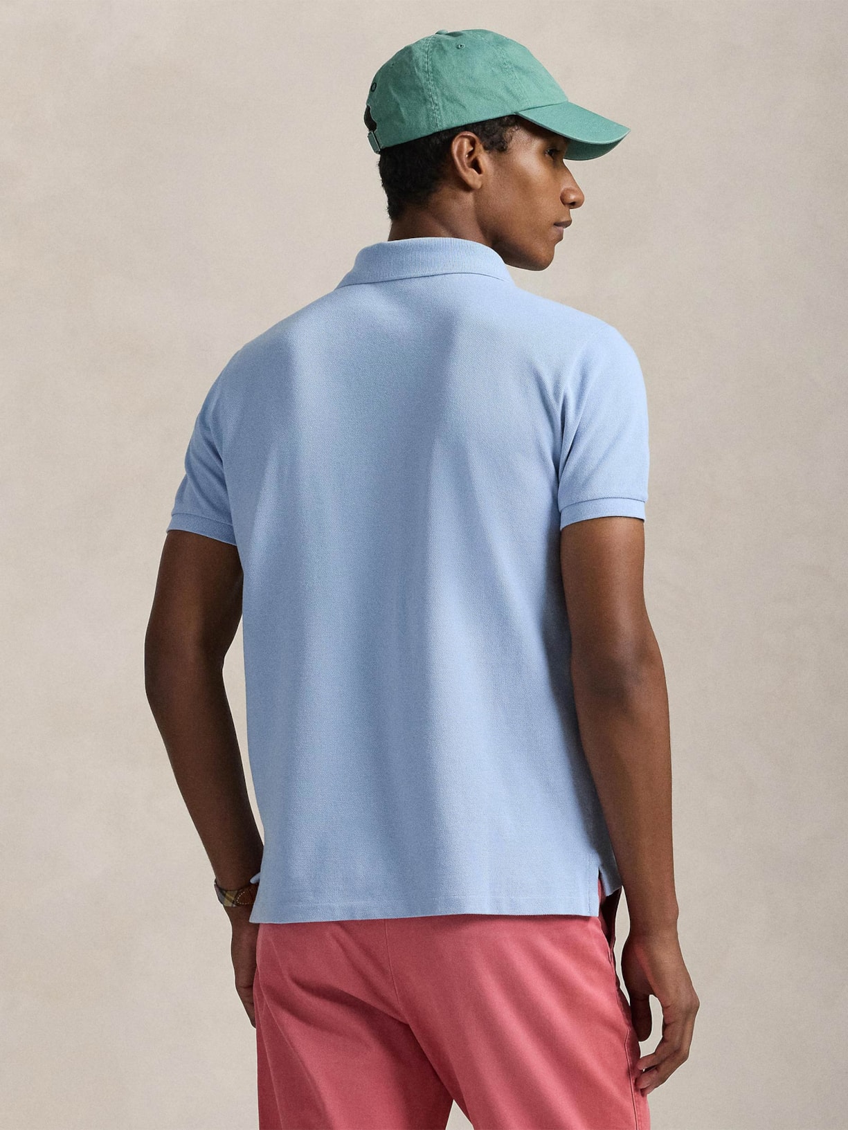 Polo Masculina Custom Slim Fit Big Pony Azul Polo Ralph Lauren