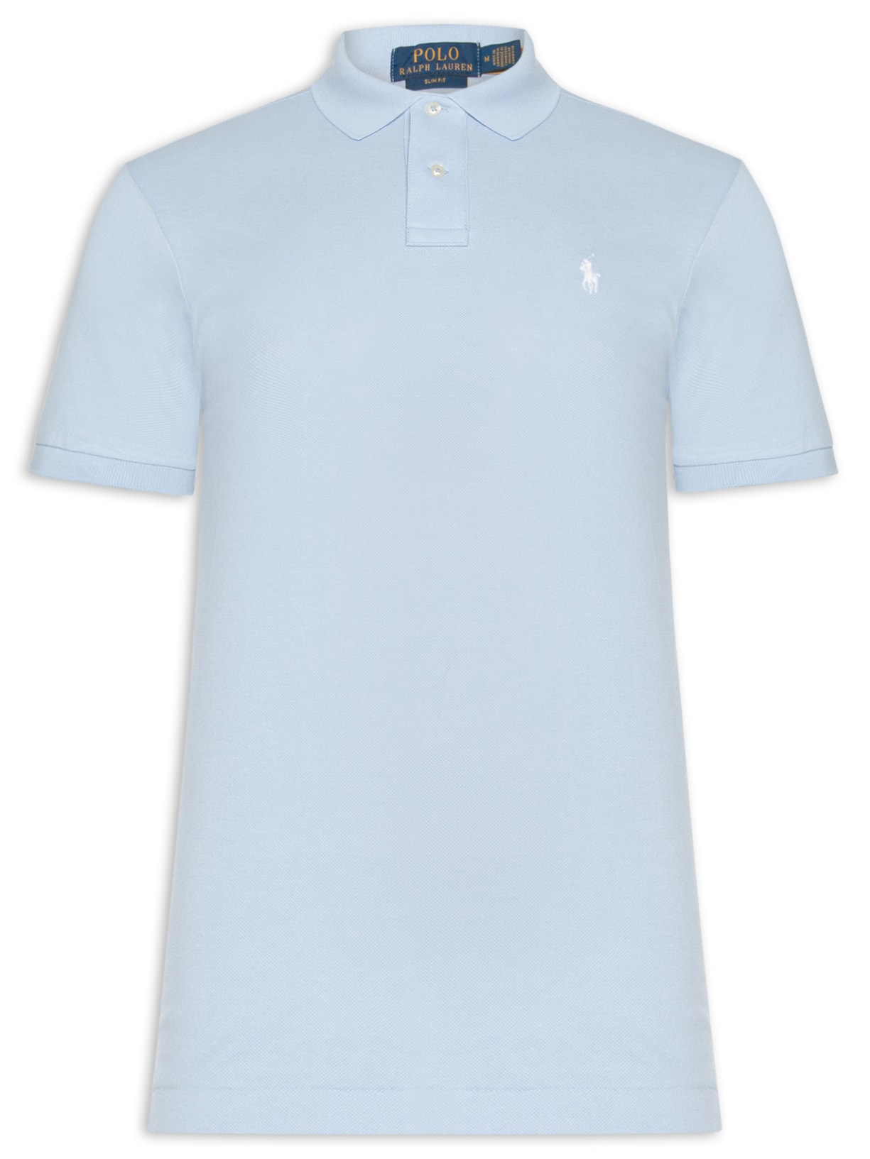 Polo Masculina Custom Slim Fit Knit Mesh - Azul