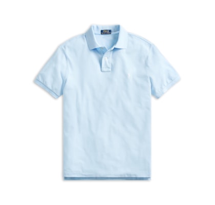 Polo Masculina Custom Slim Fit Knit Mesh - Azul