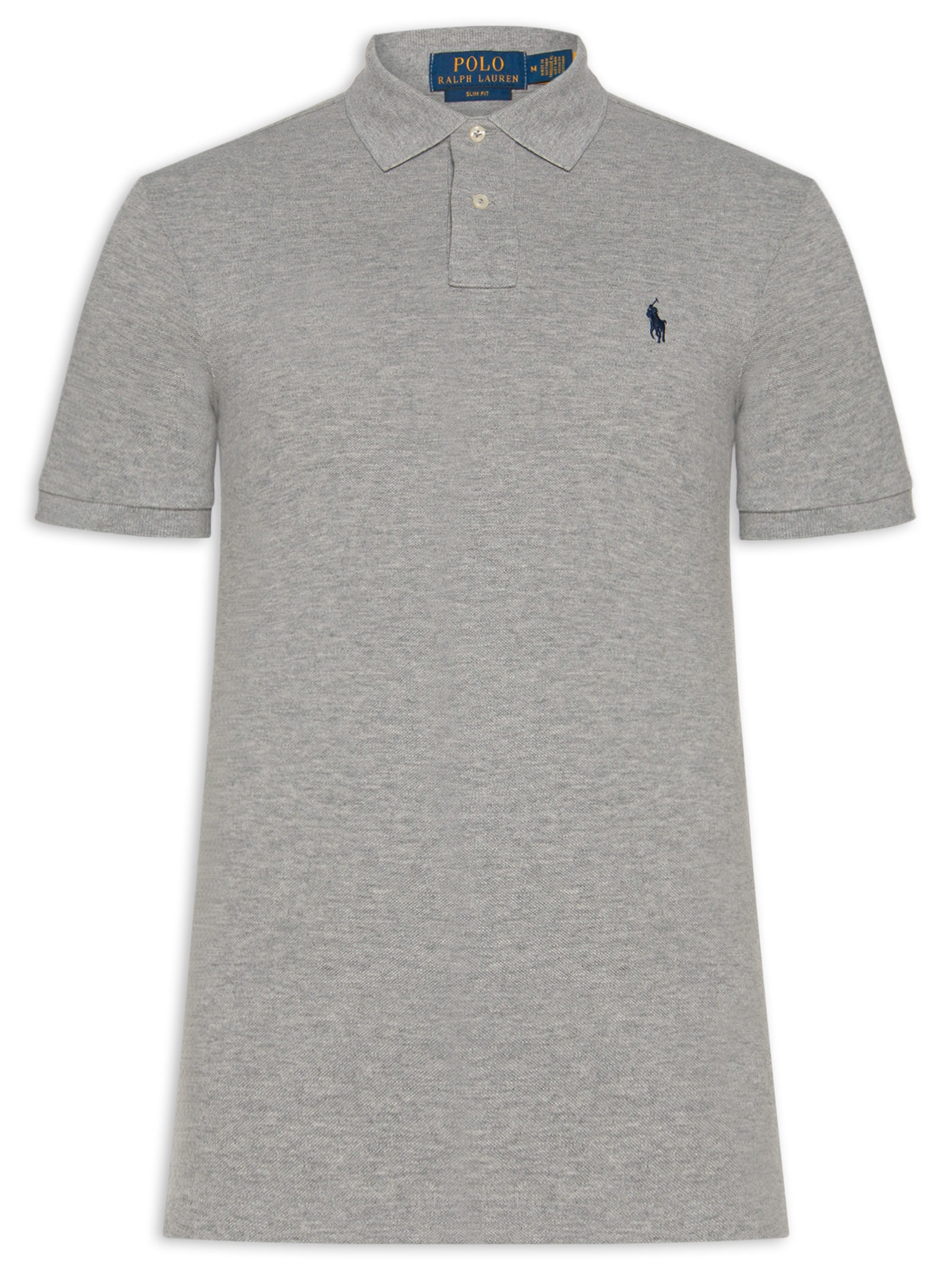 Polo Masculina Custom Slim Fit Knit Mesh - Cinza - Polo Ralph Lauren