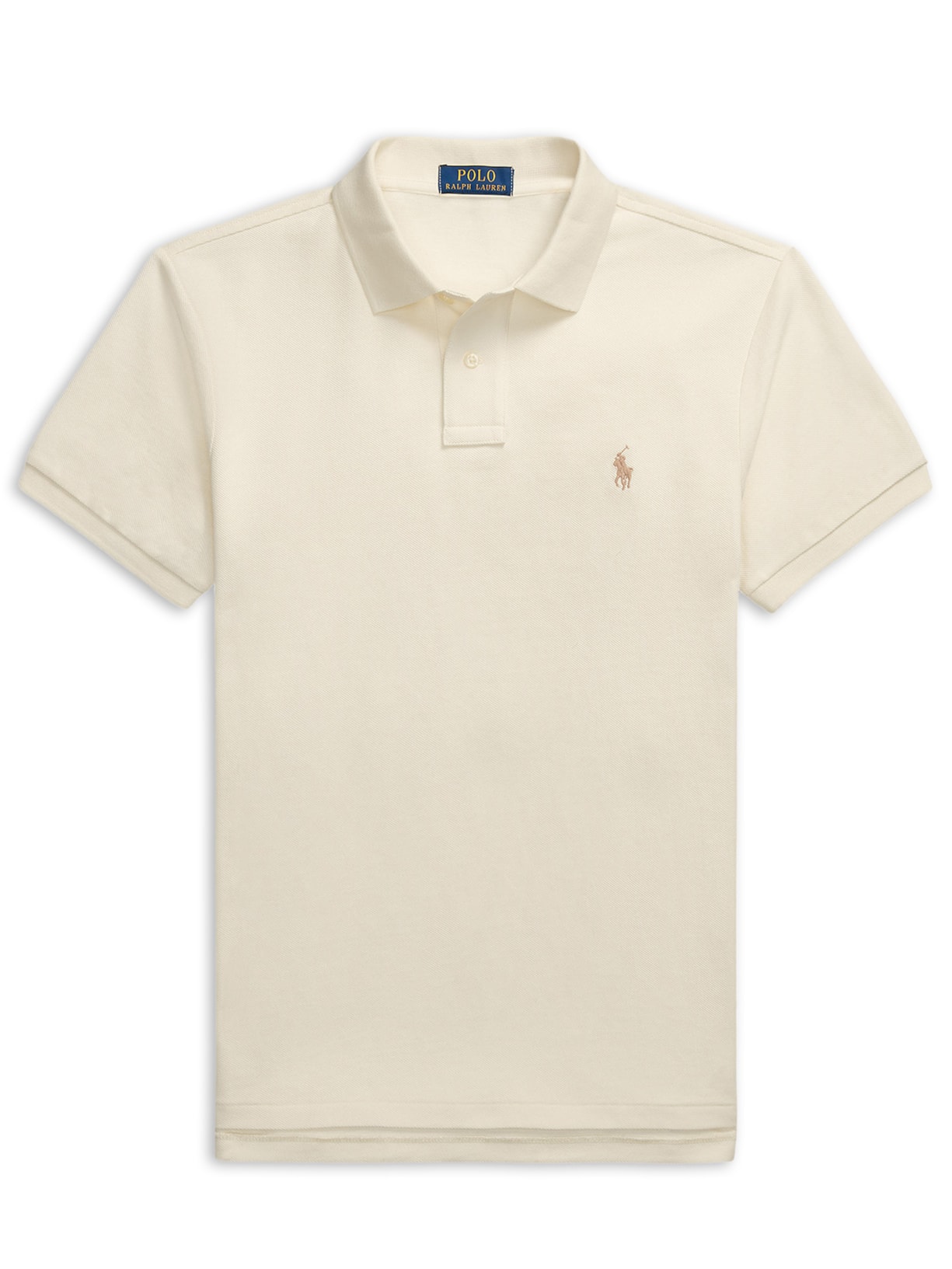 Polo Masculina Custom Slim Fit Stretch Mesh Off White Polo Ralph Lauren