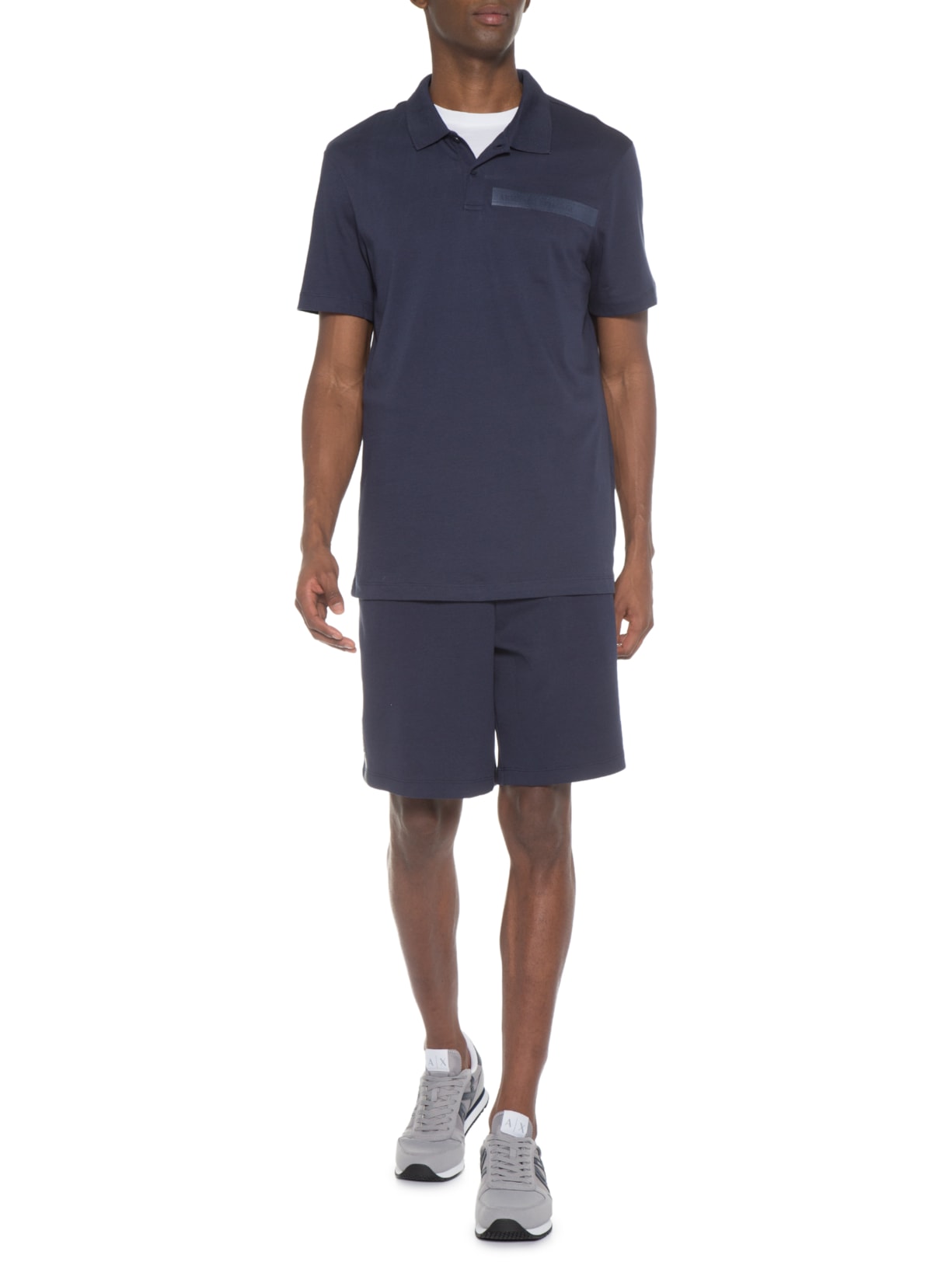 Polo Masculina De Malha Azul Armani Exchange
