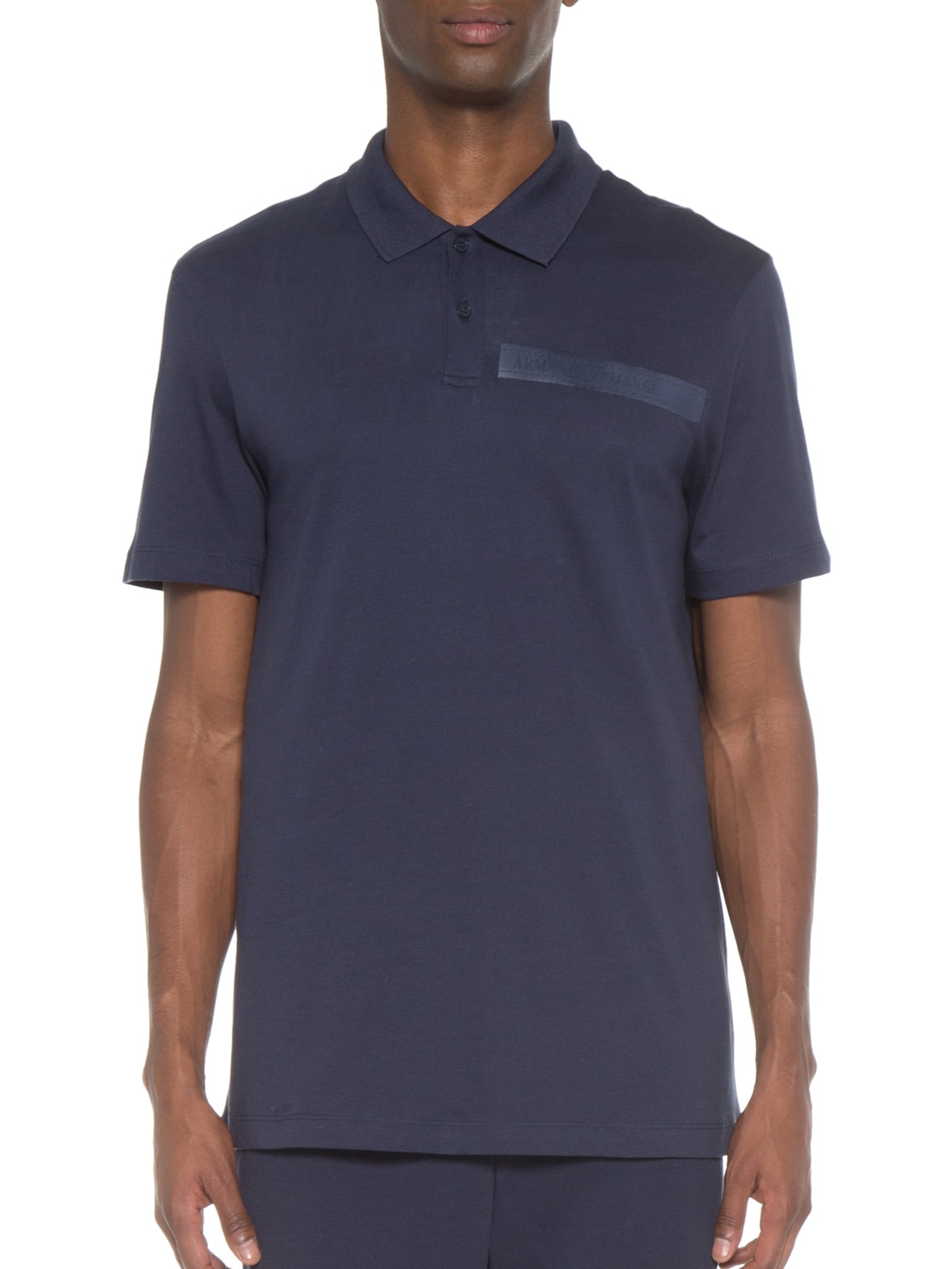 Polo Masculina De Malha Azul Armani Exchange