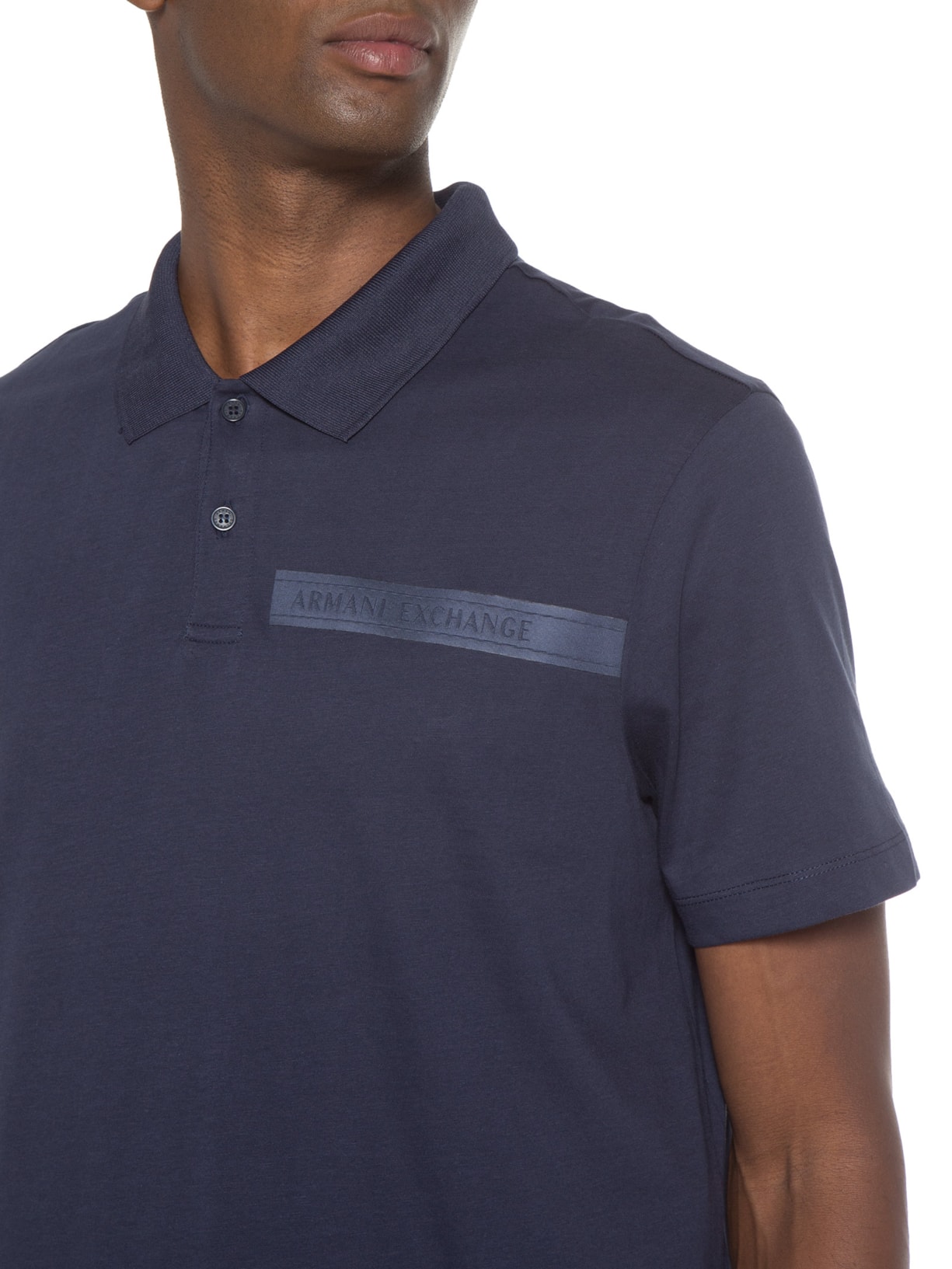 Polo Masculina De Malha Azul Armani Exchange