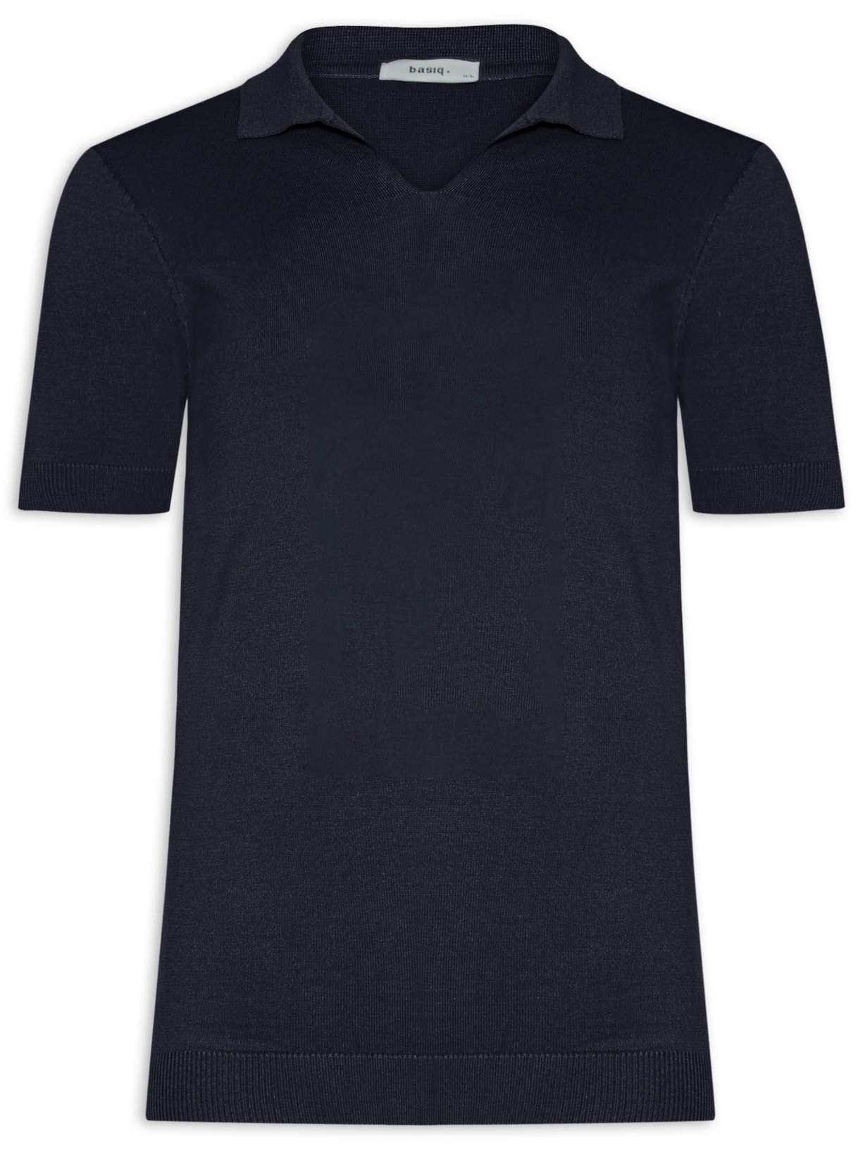 Polo Masculina De Tricot Gola V - Azul