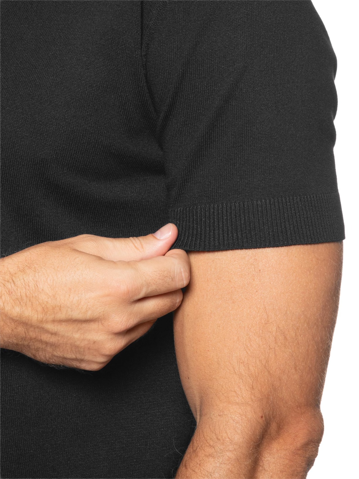 Polo Masculina De Tricot Gola V Preto Basiq Men