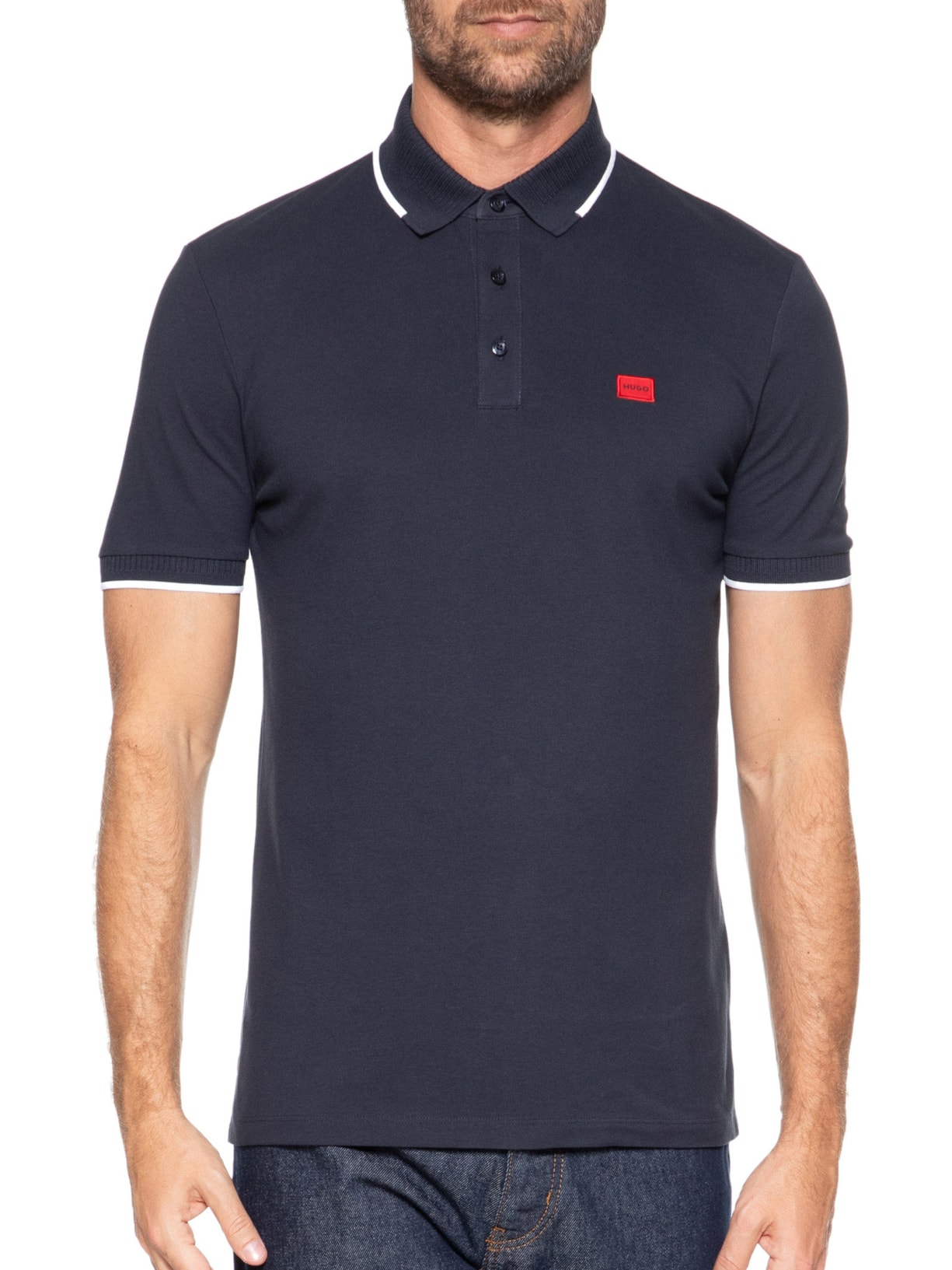 Polo Masculina Deresino Azul Hugo