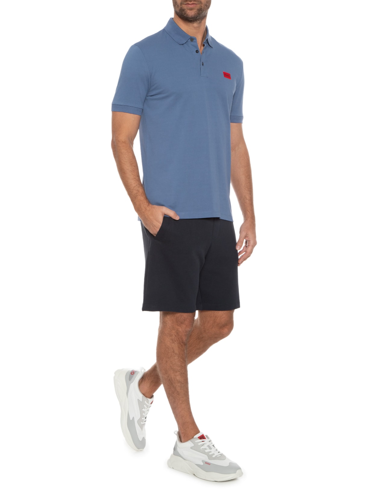 Polo Masculina Dereso Azul Hugo