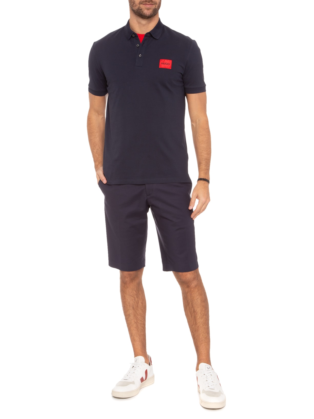 Polo Masculina Dereso Azul Hugo