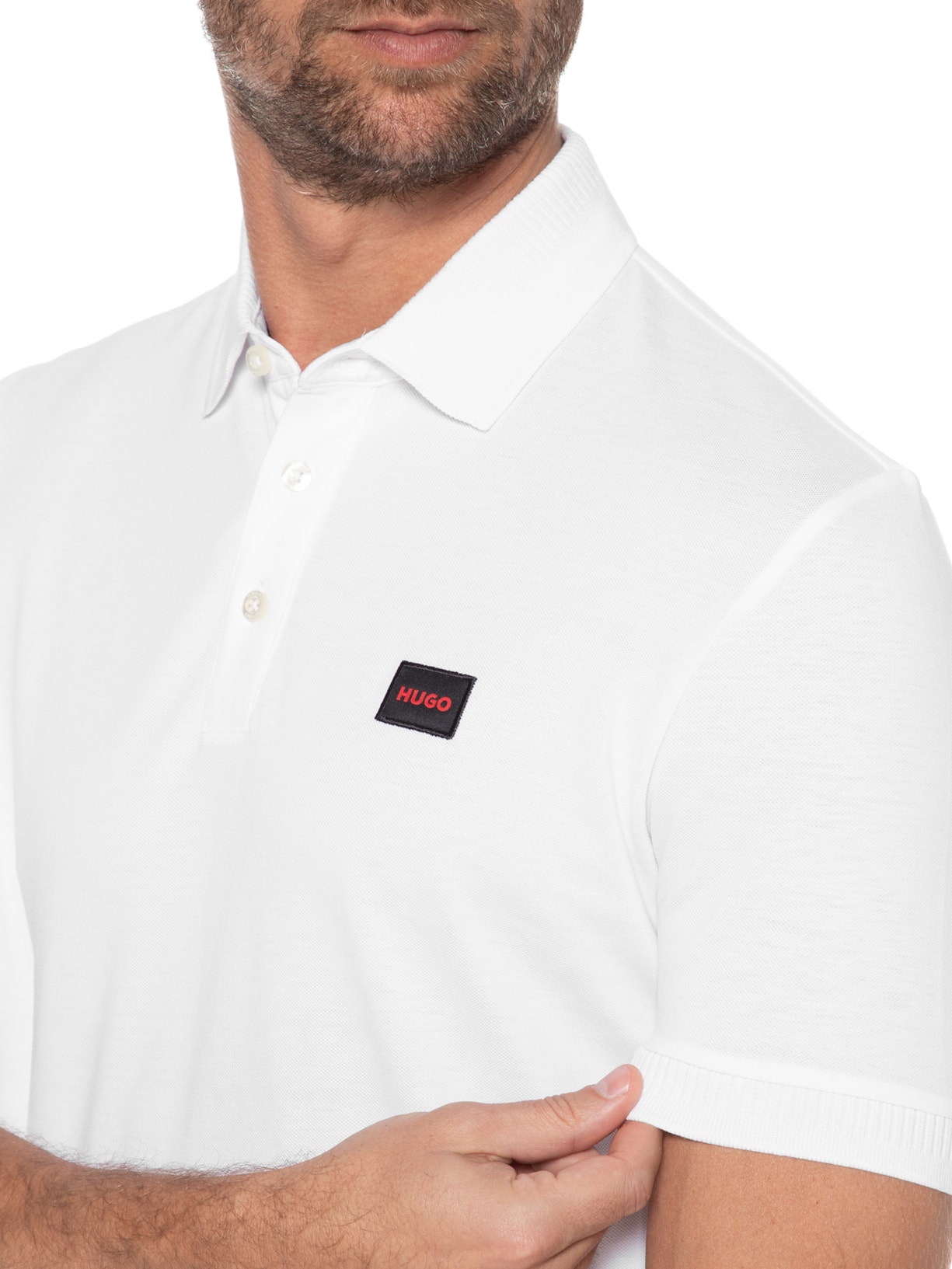 Polo Masculina Dereso Branco Hugo