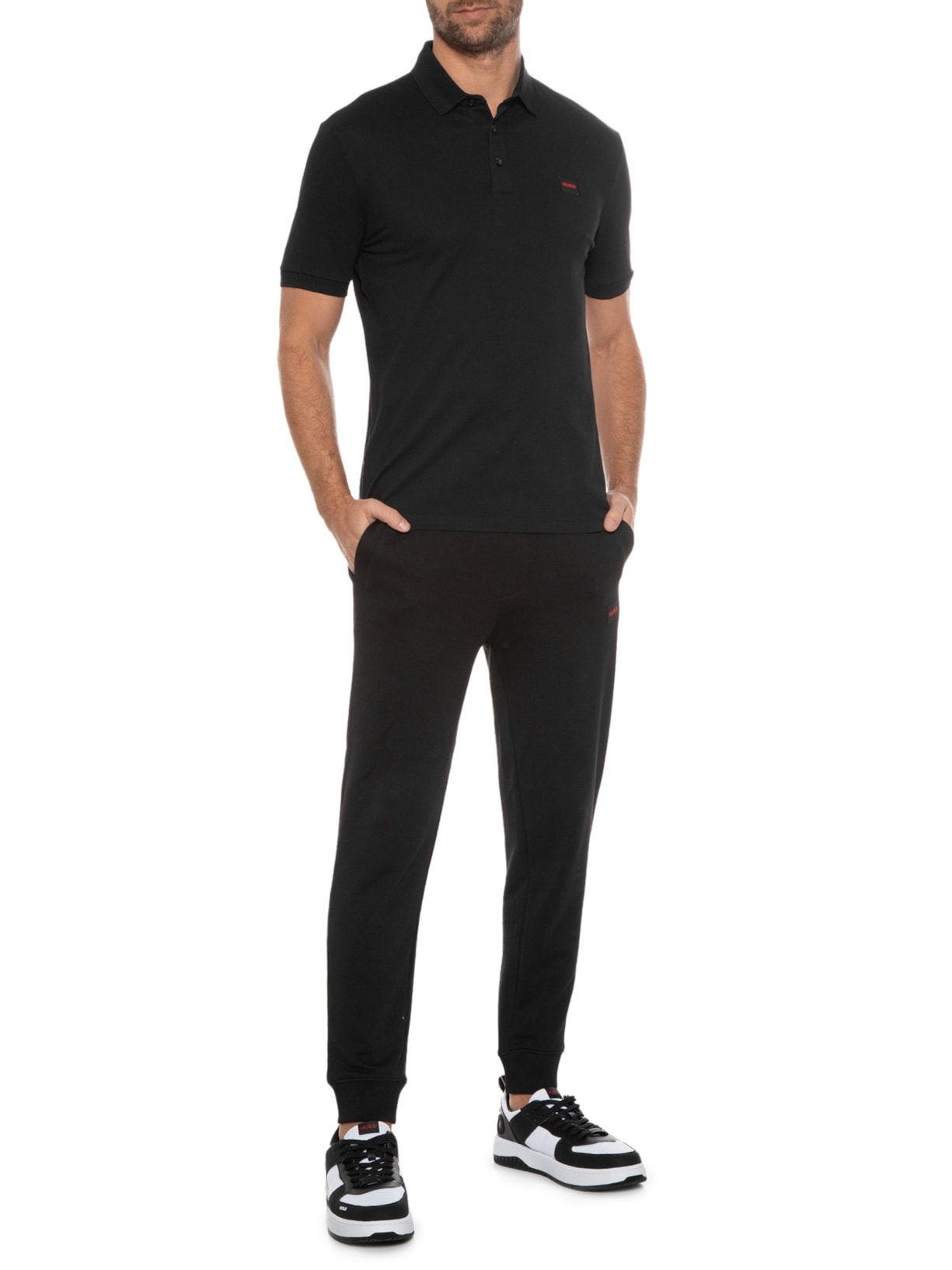 Polo Masculina Dereso Preto Hugo