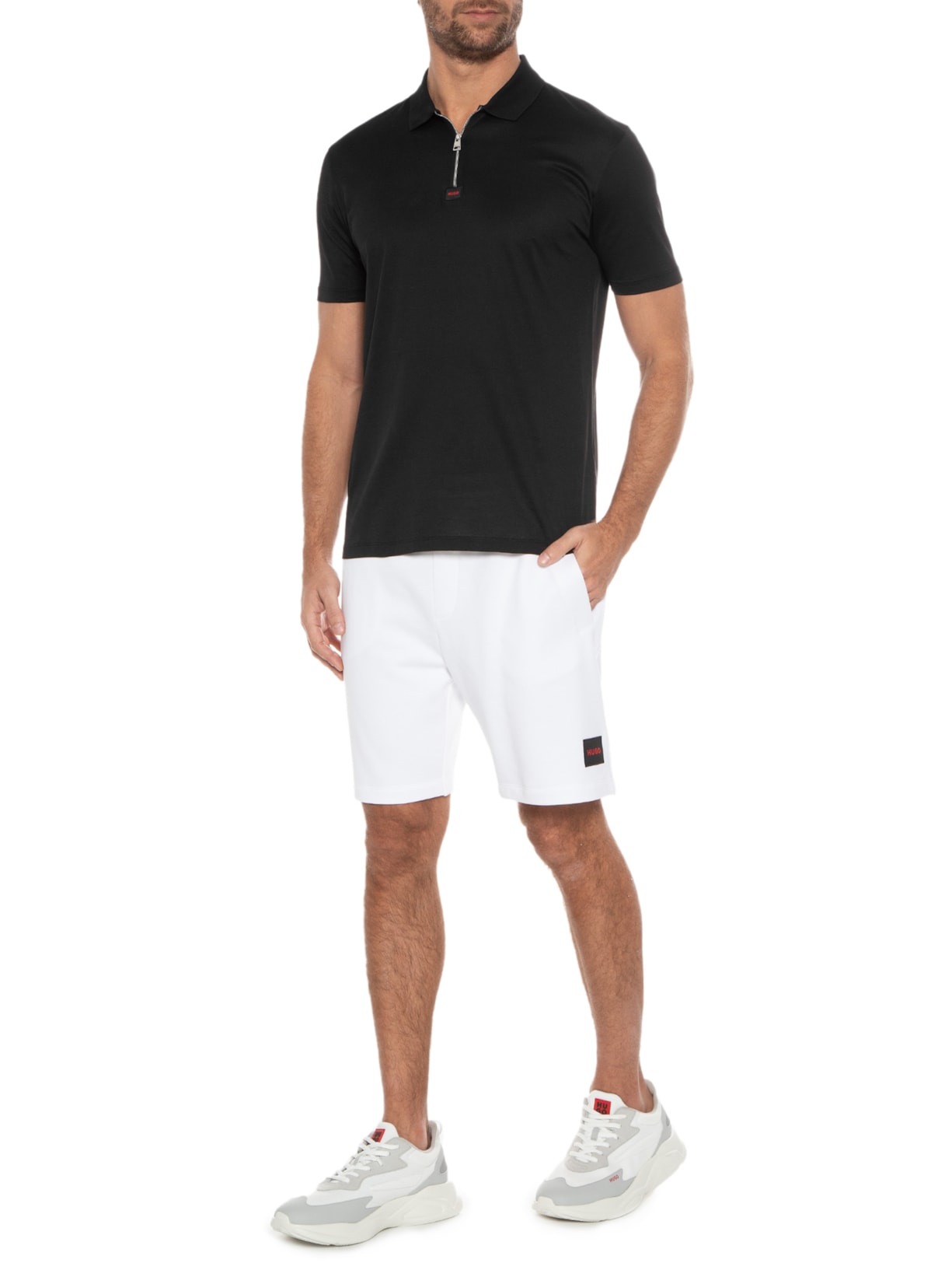 Polo Masculina Deresom Preto Hugo