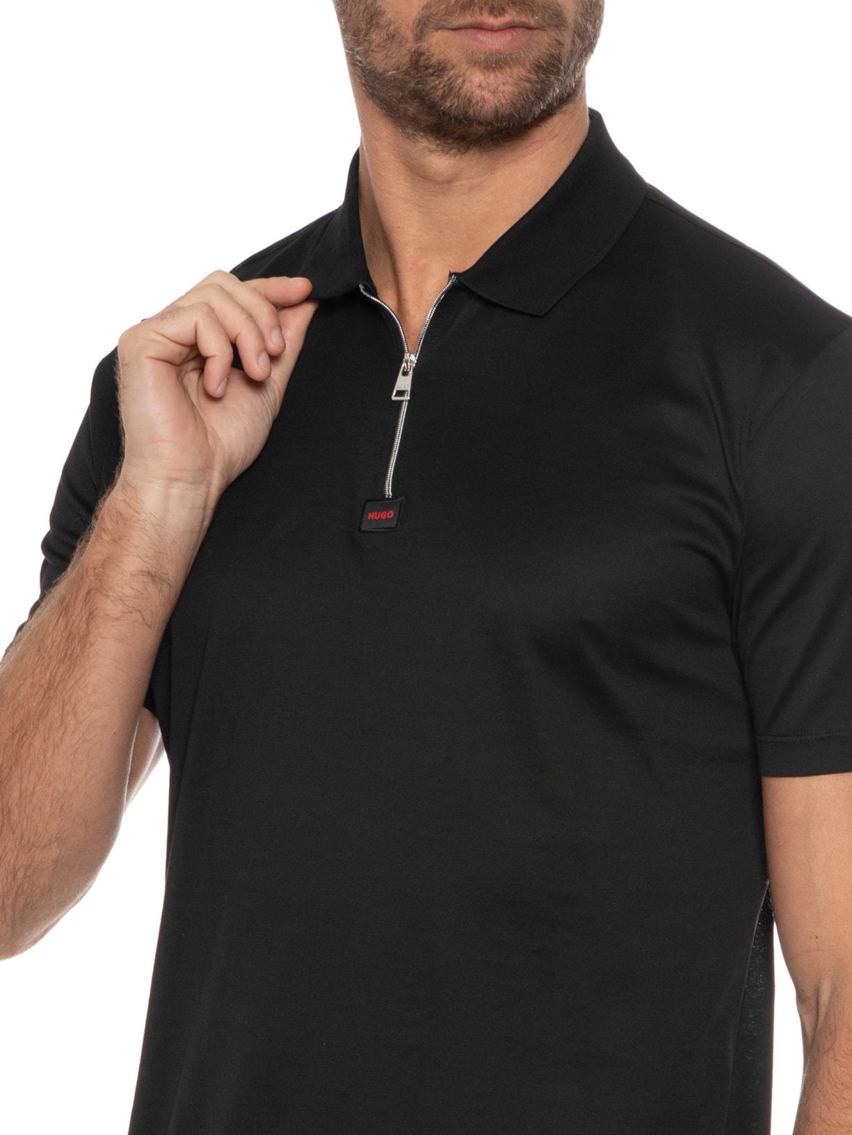 Polo Masculina Deresom Preto Hugo