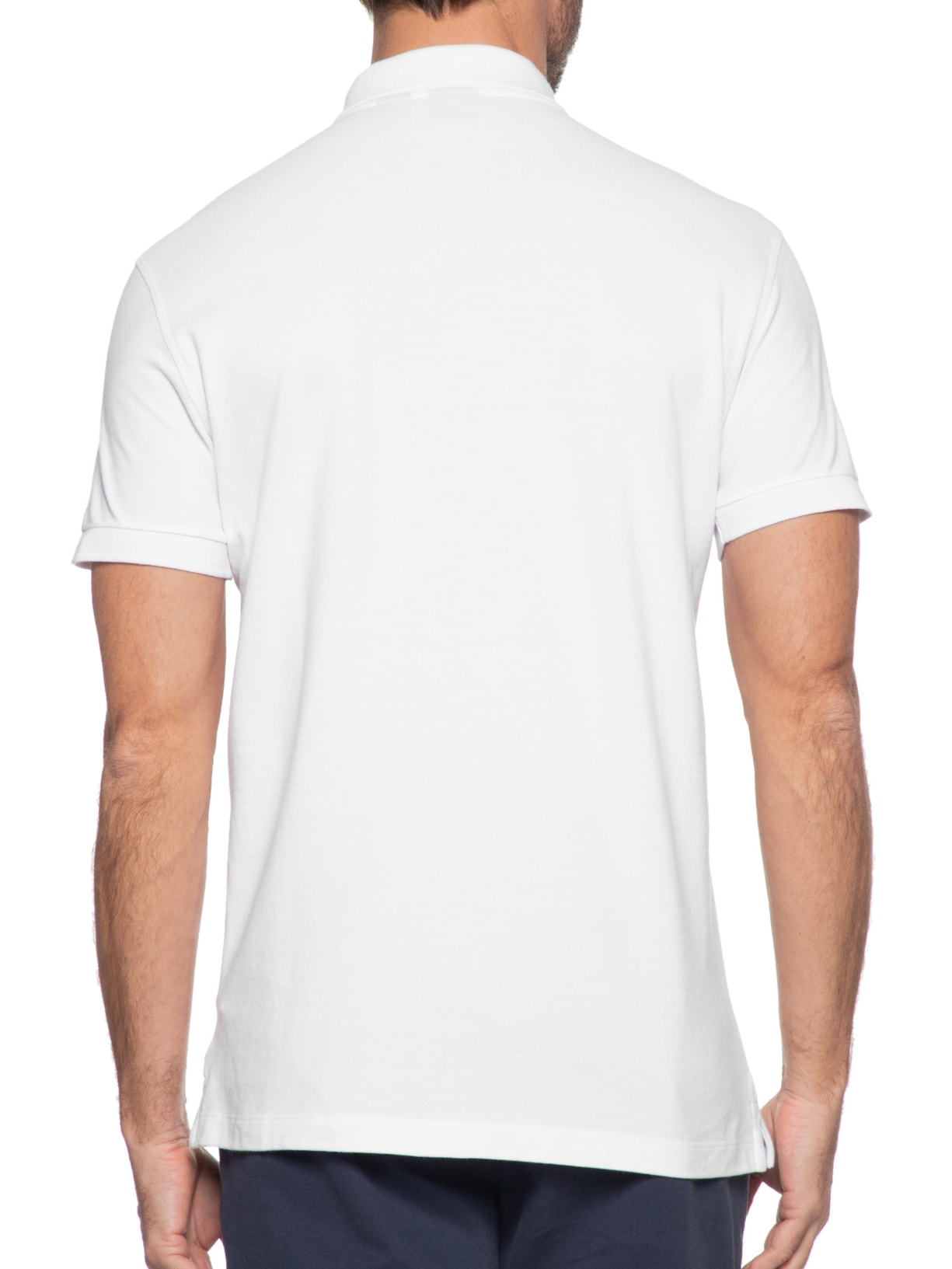 Polo Masculina Detalhe Interno Branco Aramis