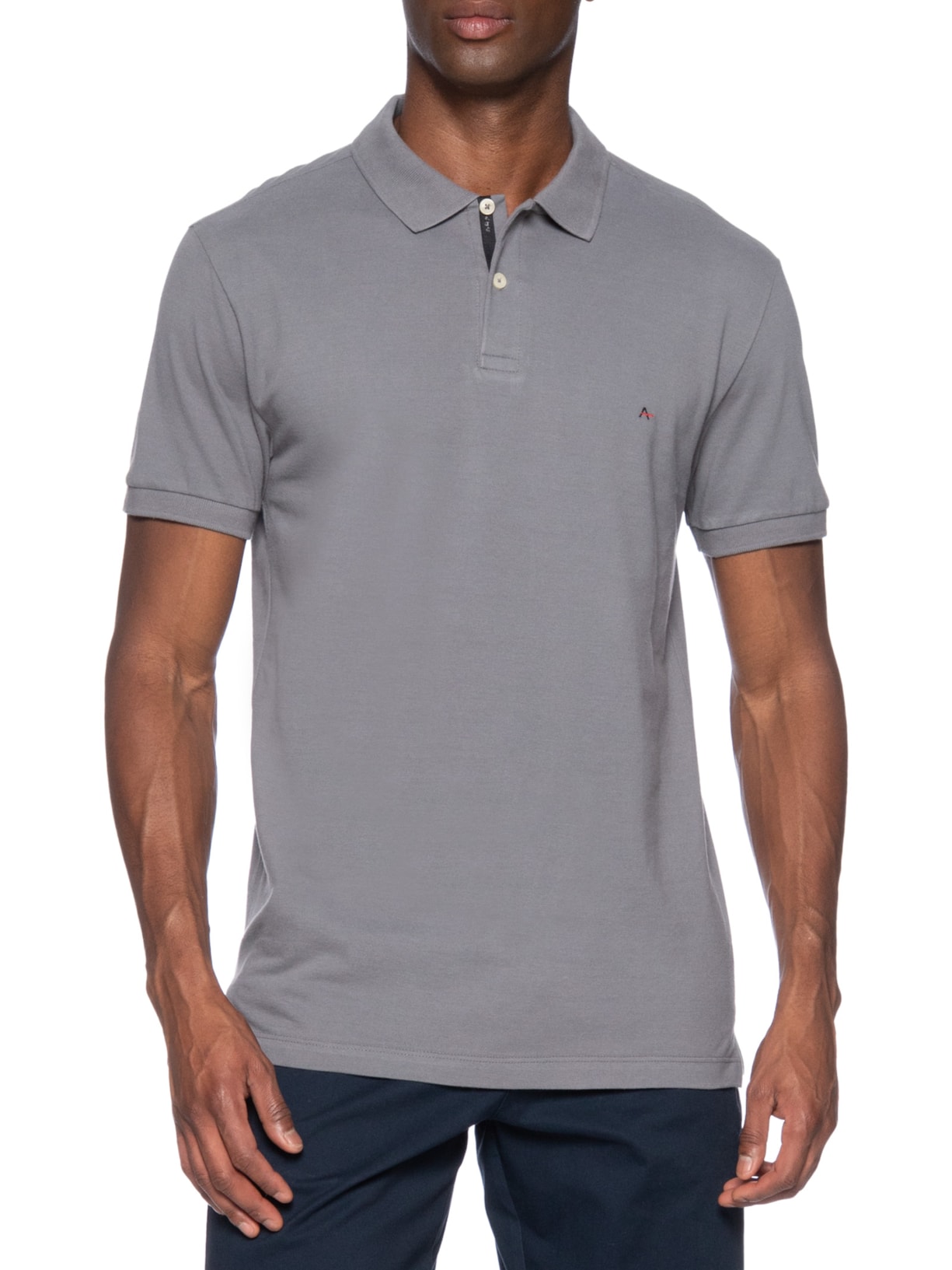 Polo Masculina Detalhe Interno Cinza Aramis