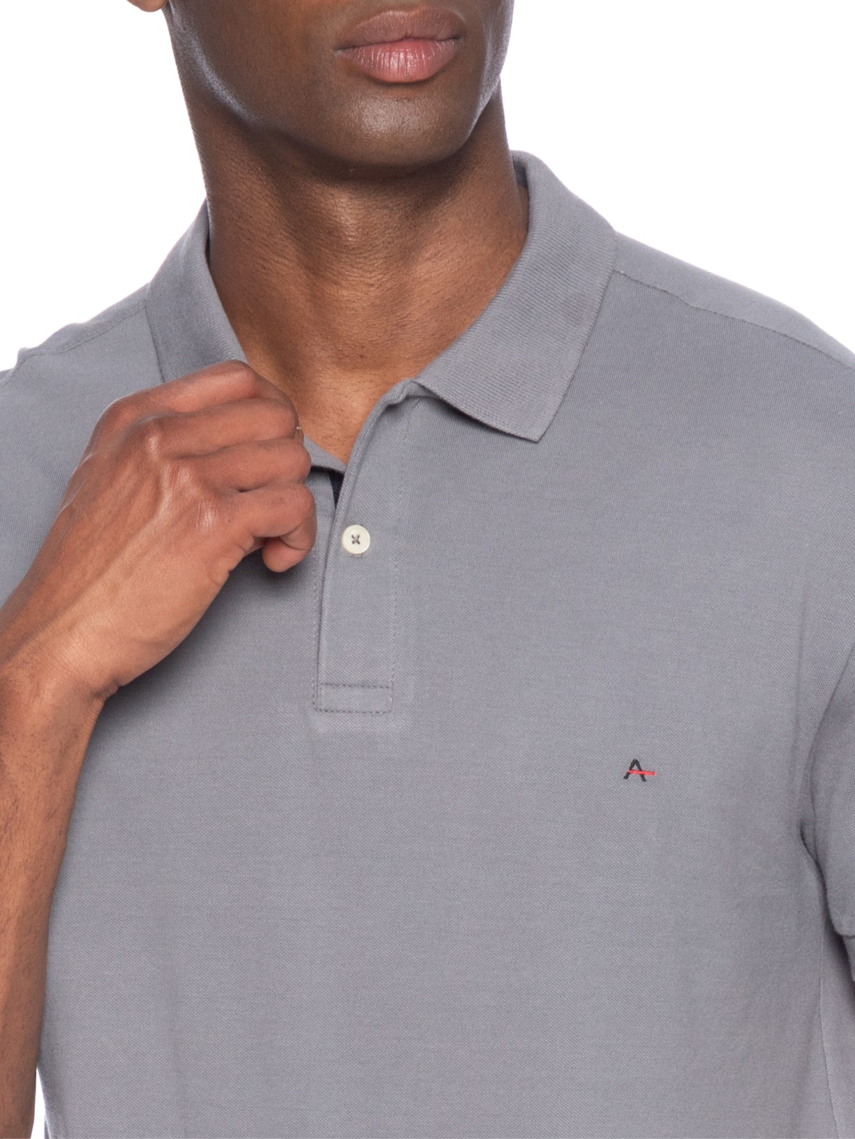 Polo Masculina Detalhe Interno Cinza Aramis