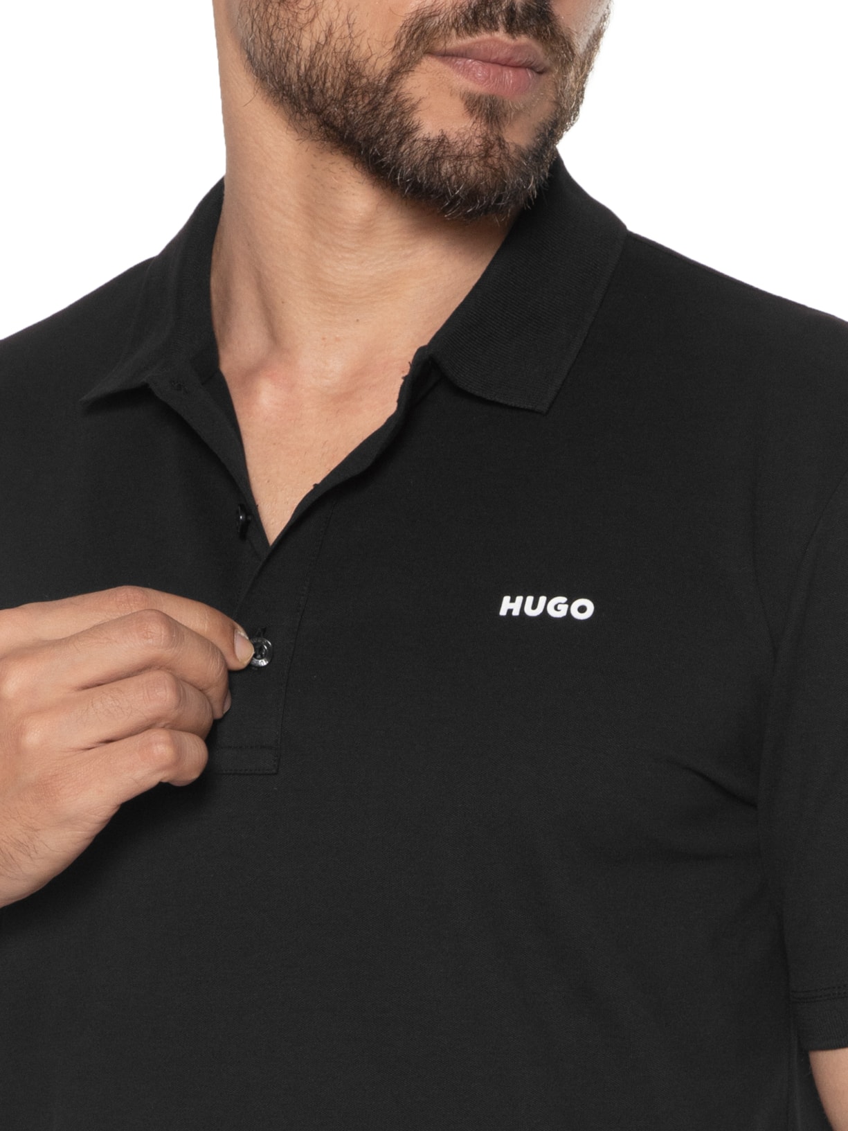 Polo Masculina Dinos Preto Hugo