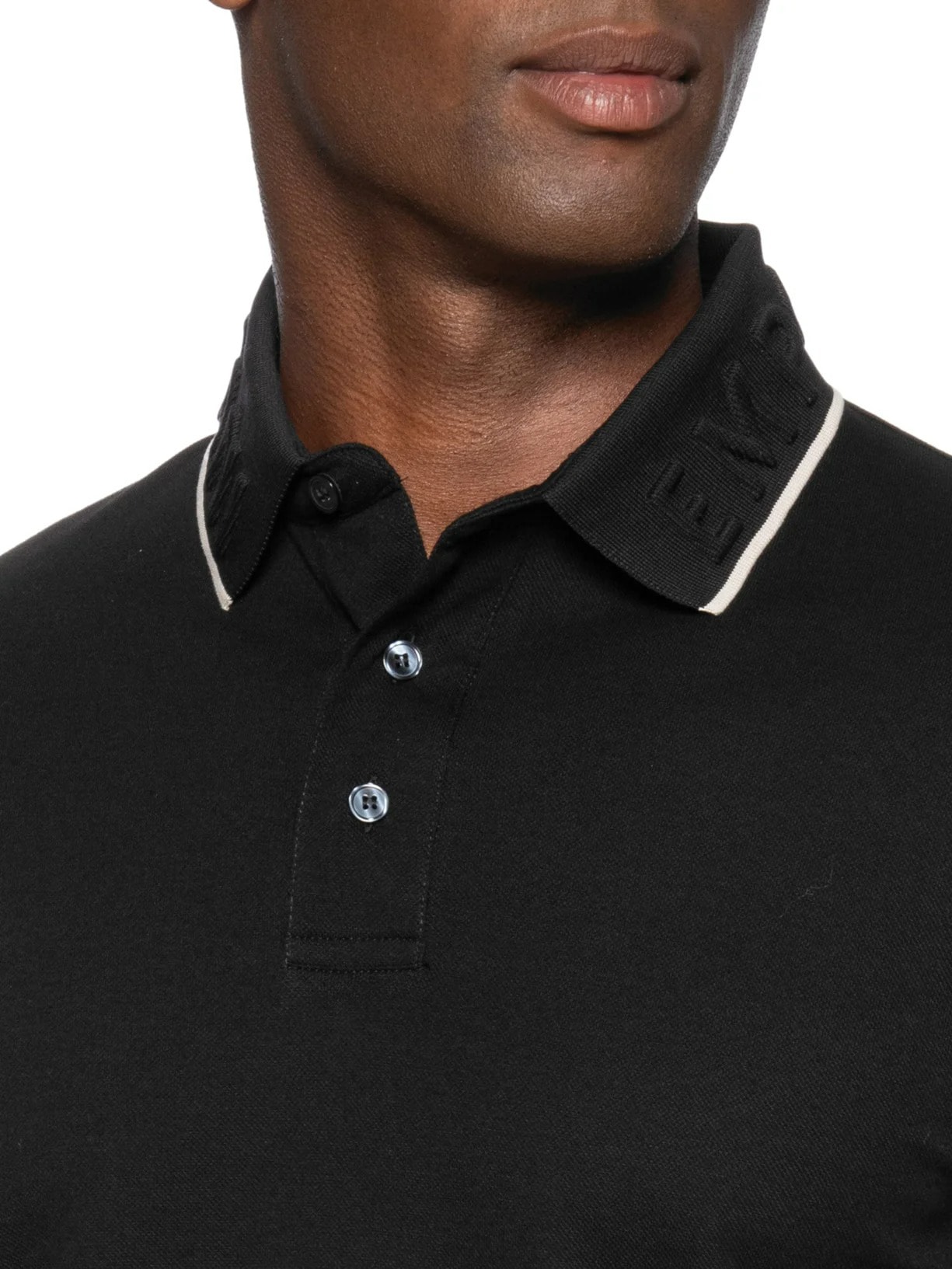 Polo Masculina EA Relevo Gola Preto Emporio Armani