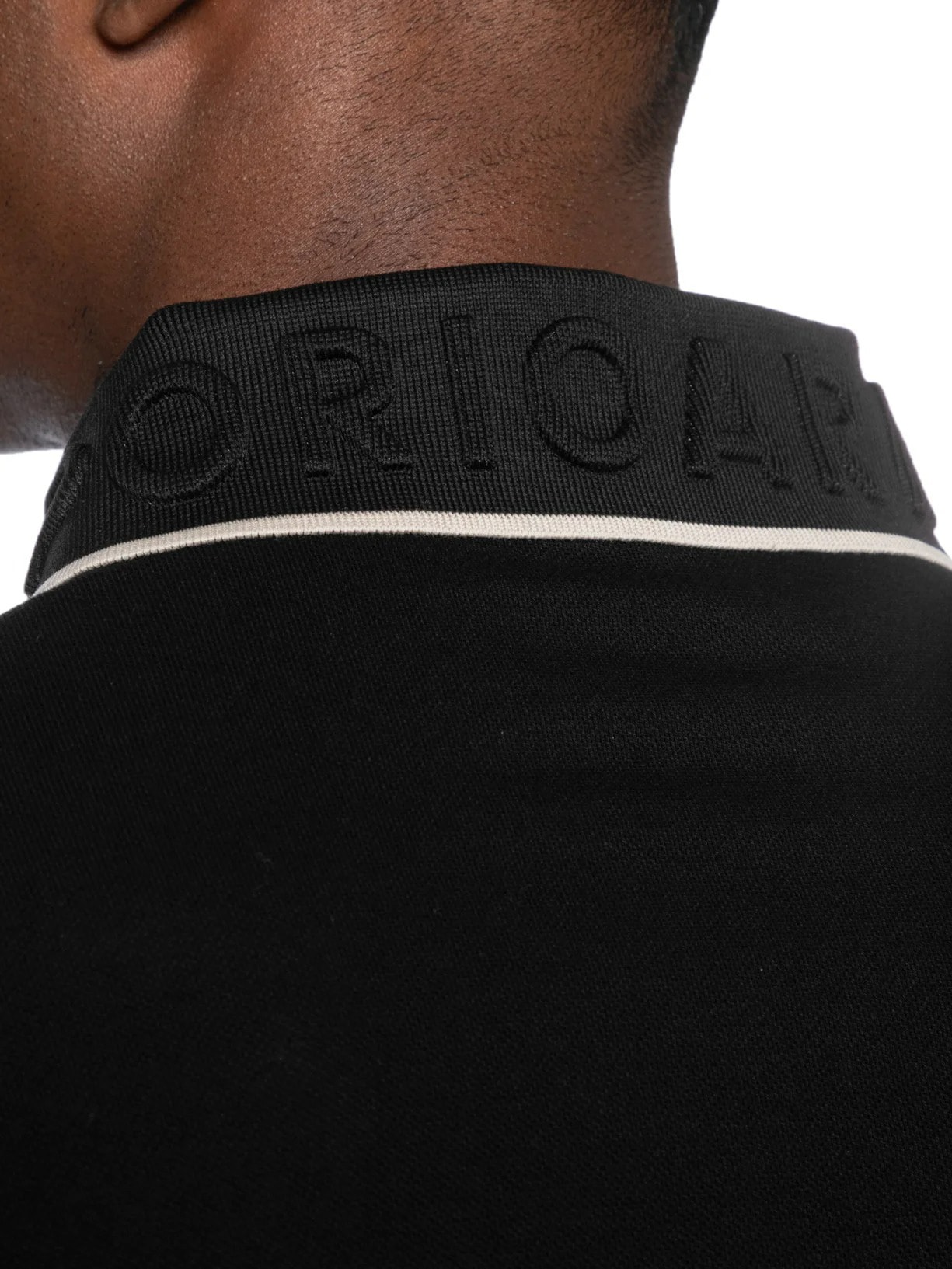 Polo Masculina EA Relevo Gola Preto Emporio Armani