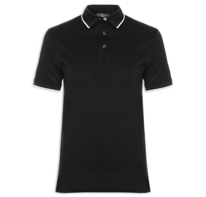 Polo Masculina EA Relevo Gola - Preto