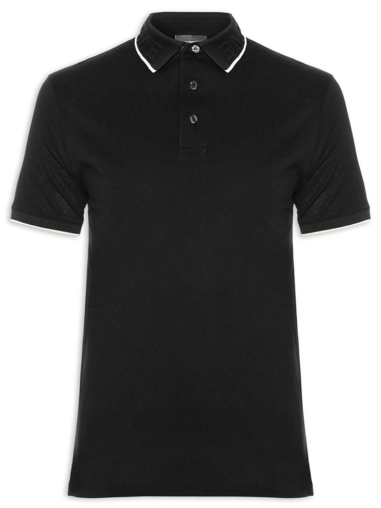 Polo Masculina EA Relevo Gola - Preto
