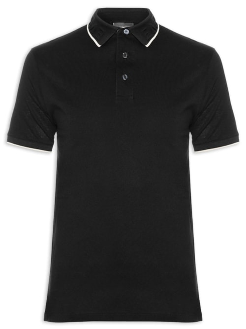 Polo Masculina EA Relevo Gola - Preto