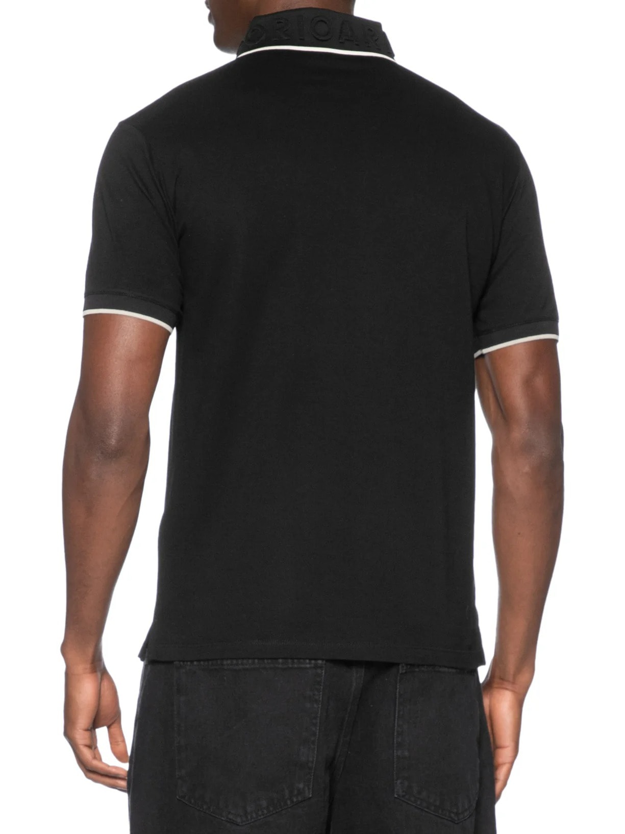 Polo Masculina EA Relevo Gola Preto Emporio Armani