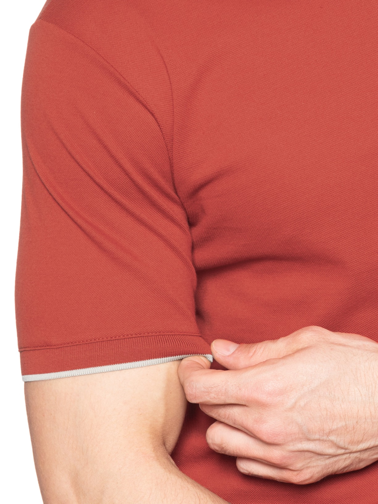 Polo Masculina EA Relevo Gola Vermelho Emporio Armani