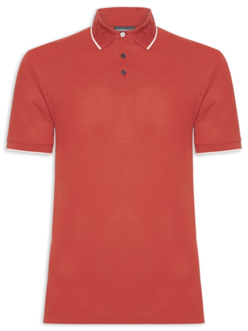 Polo Masculina EA Relevo Gola - Vermelho