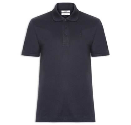 Polo Masculina Em Algodão Pima - Azul