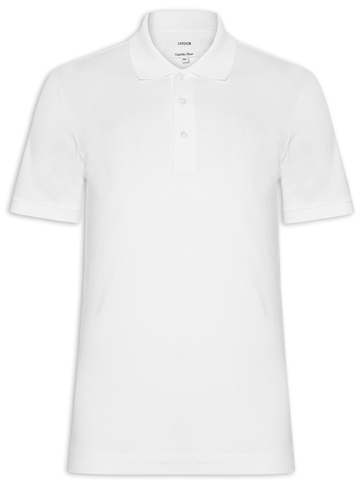 Polo Masculina Em Algodão Pima Branco Sergio K