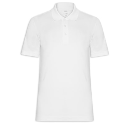 Polo Masculina Em Algodão Pima - Branco