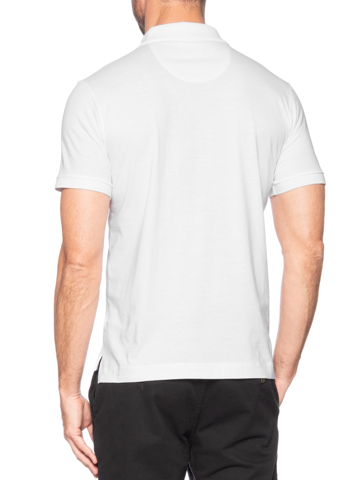 Polo Masculina Em Algodão Pima Branco Sergio K