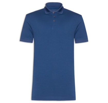 Polo Masculina em Algodão Pima Performing - Azul