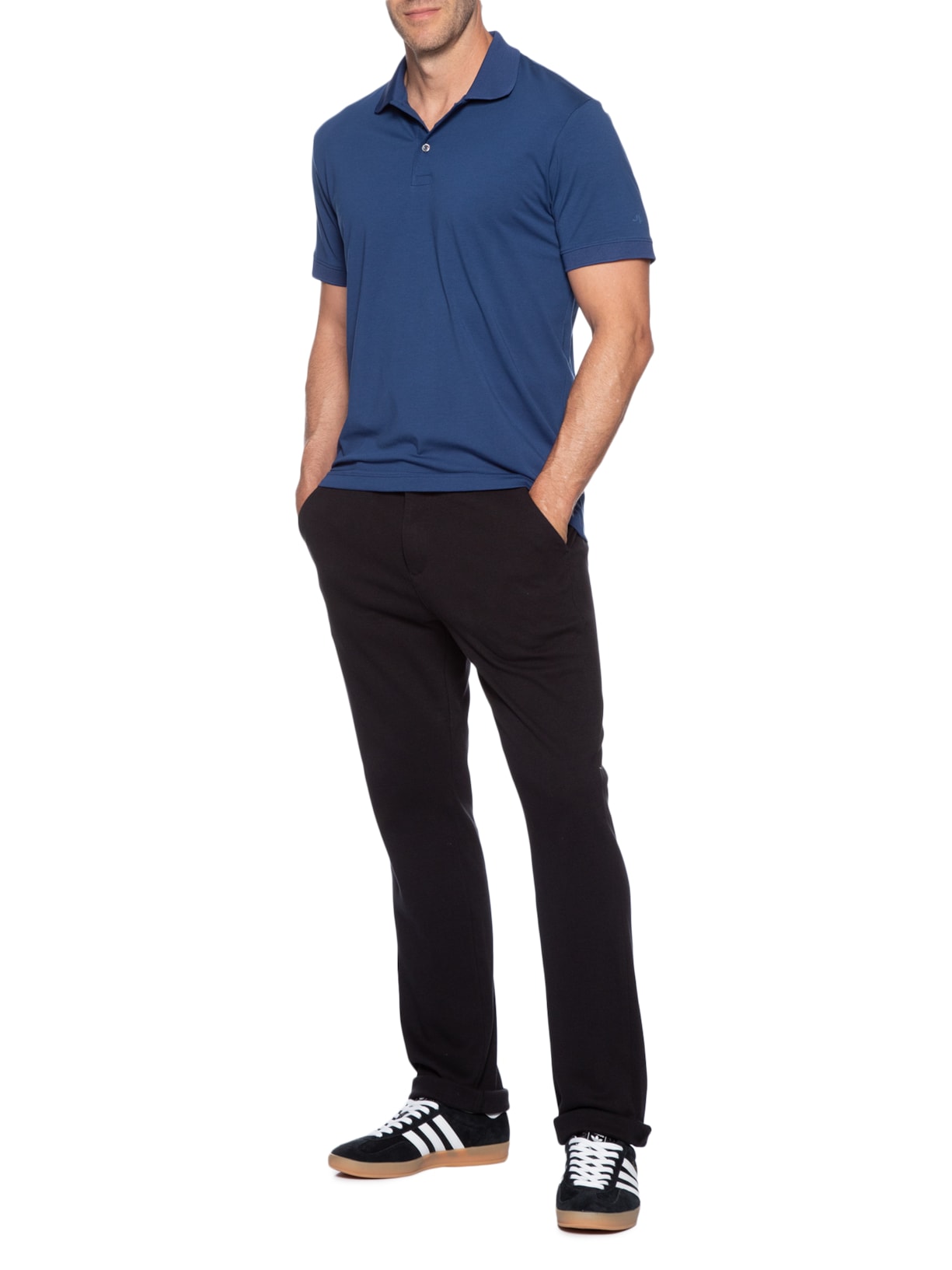 Polo Masculina em Algodão Pima Performing Azul Urban