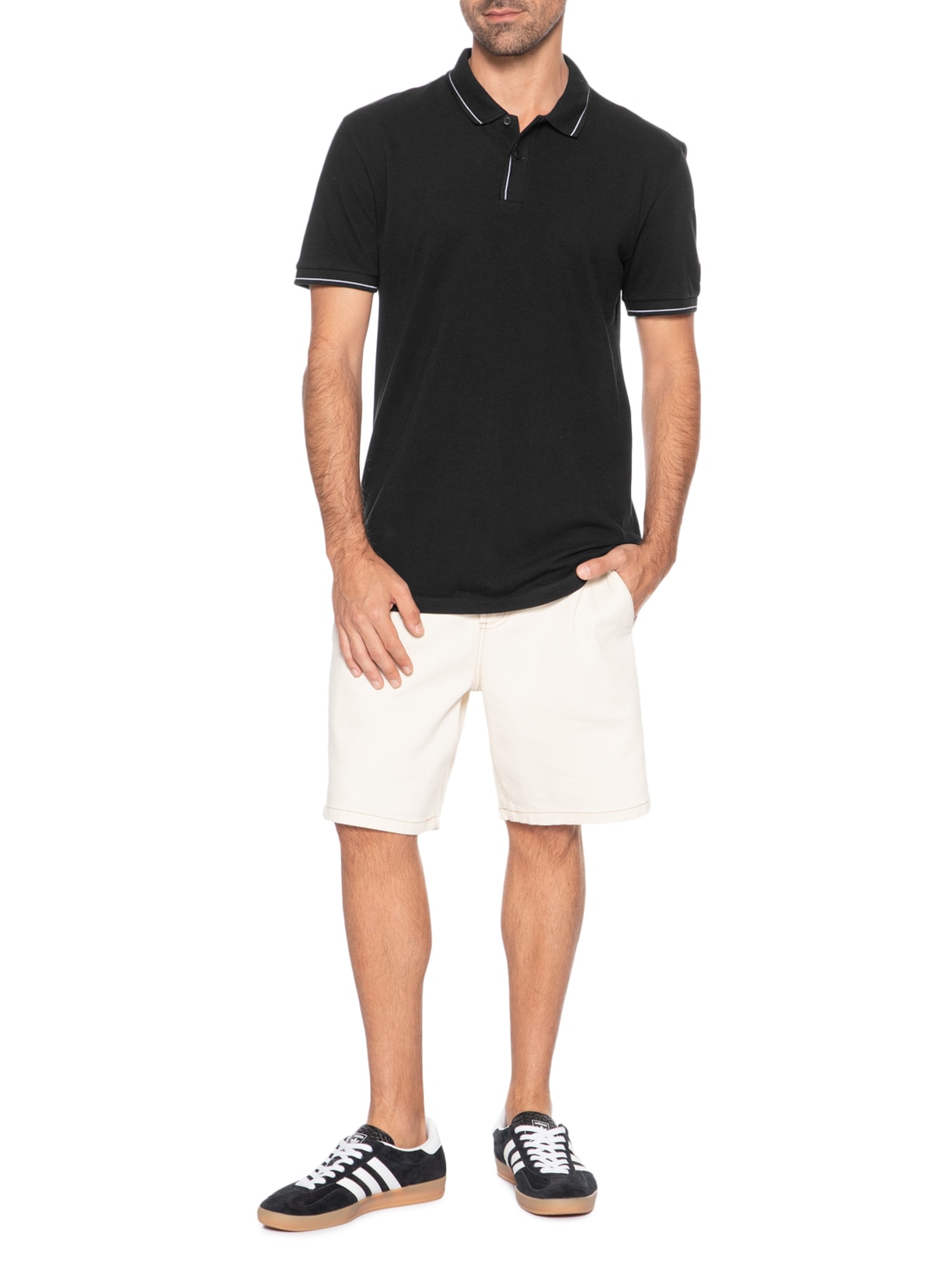 Polo Masculina Em Algodão Preto Calvin Klein Jeans