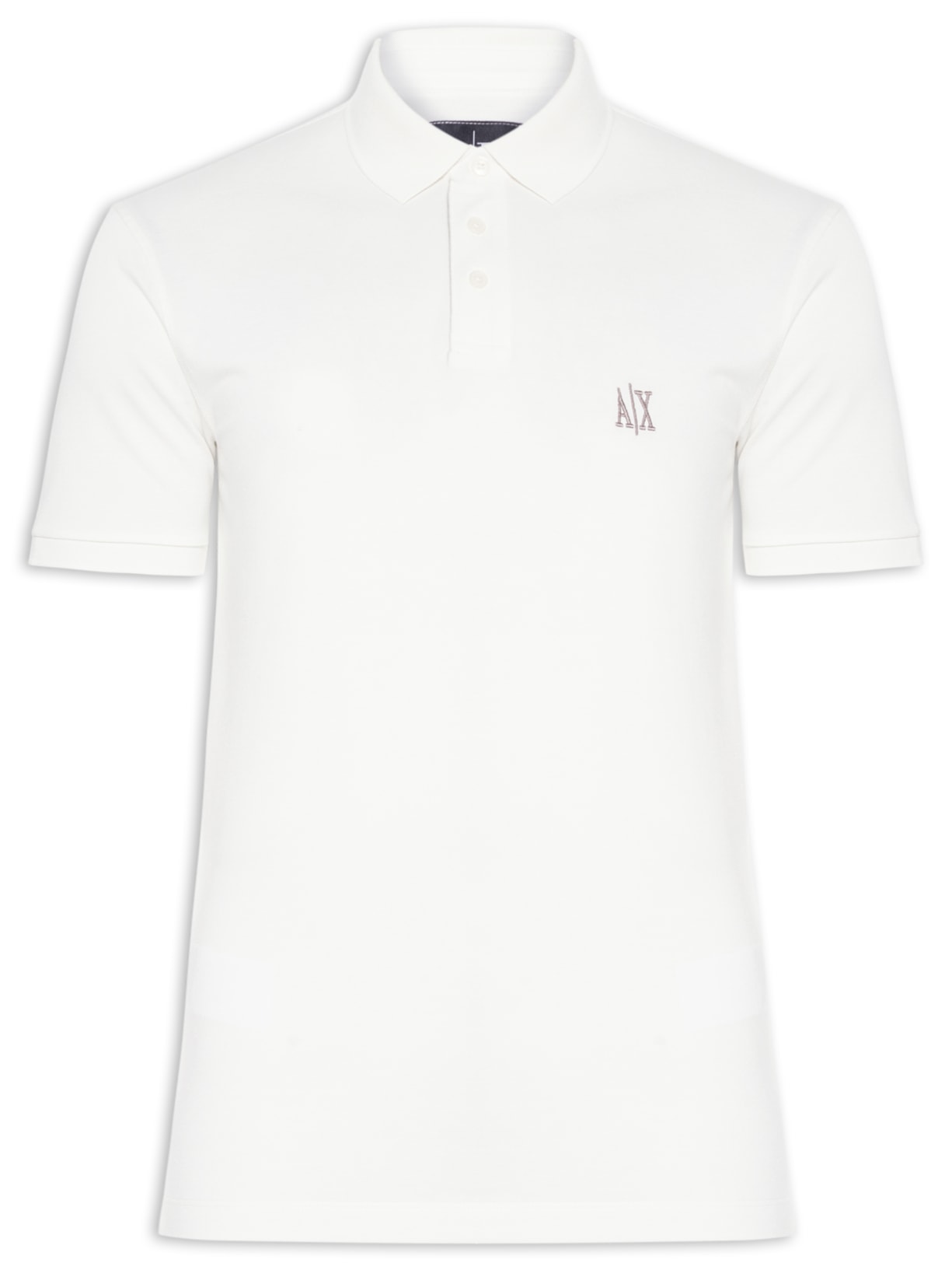 Polo Masculina Em Algodão Regular Fit - Branco