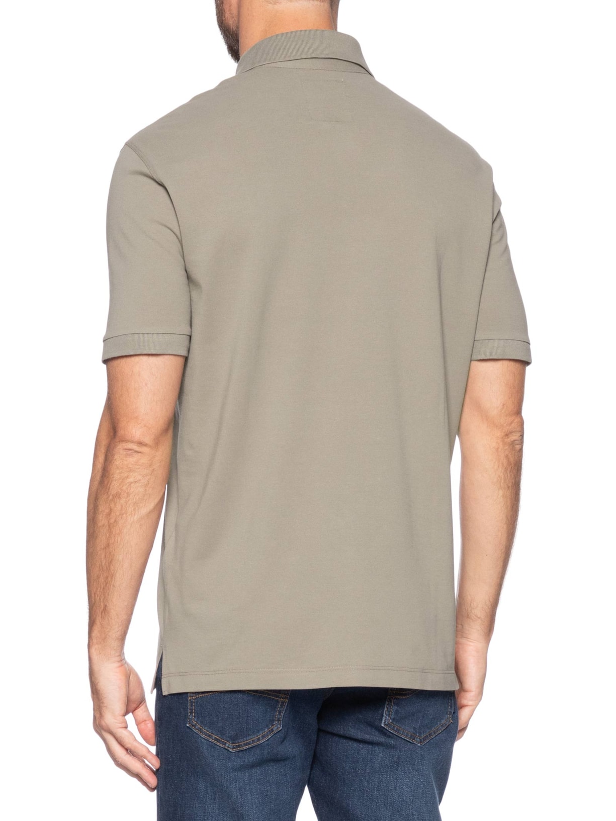 Polo Masculina Em Algodão Regular Fit Icon Logo A|X Bege Armani Exchange