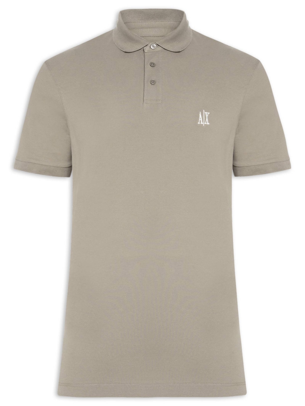 Polo Masculina Em Algodão Regular Fit Icon Logo A|X Bege Armani Exchange