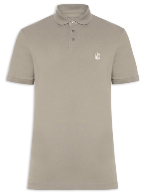 Polo Masculina Em Algodão Regular Fit Icon Logo A|X - Bege