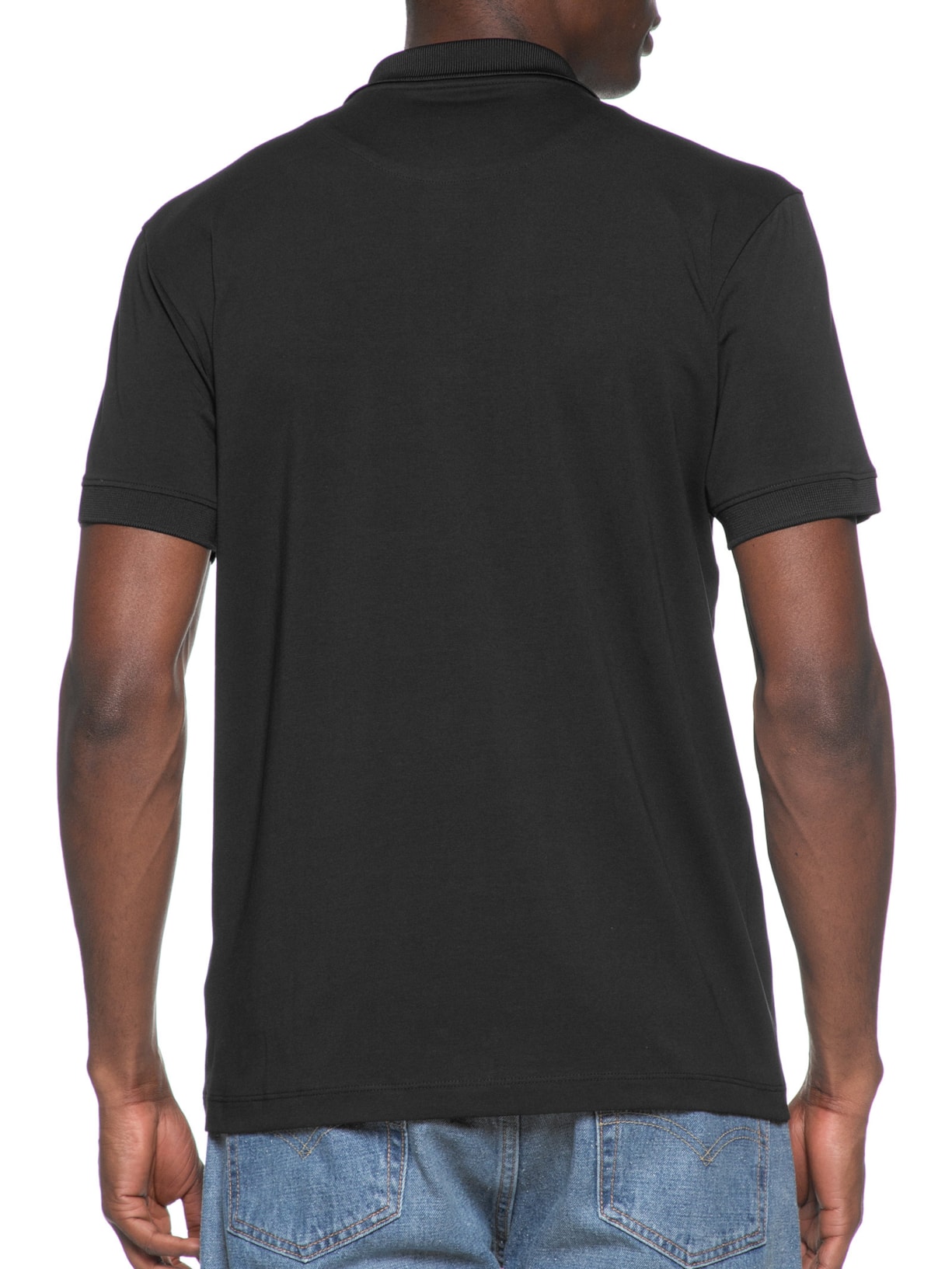 Polo Masculina em Algodãoa Pima Performing Preto Urban